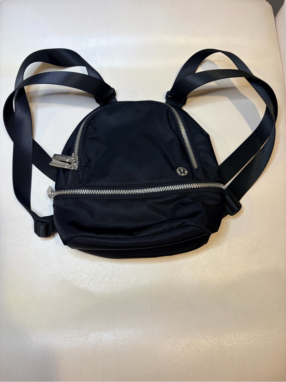 Compact Black Mini Backpack - Picture 2 of 11